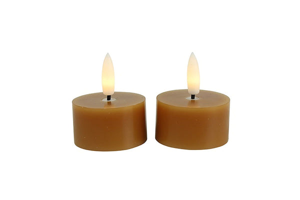 Countryfield LED Theelicht rustiek 4cm 2 stuks - amber