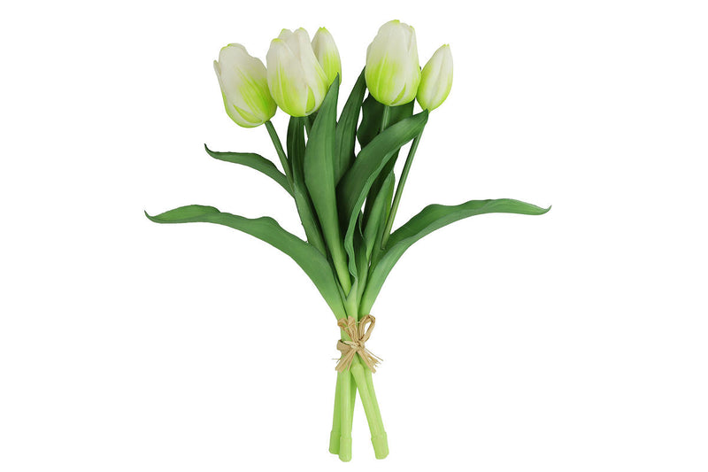 Countryfield Kunstbloem Tulipa boeket wit 28cm