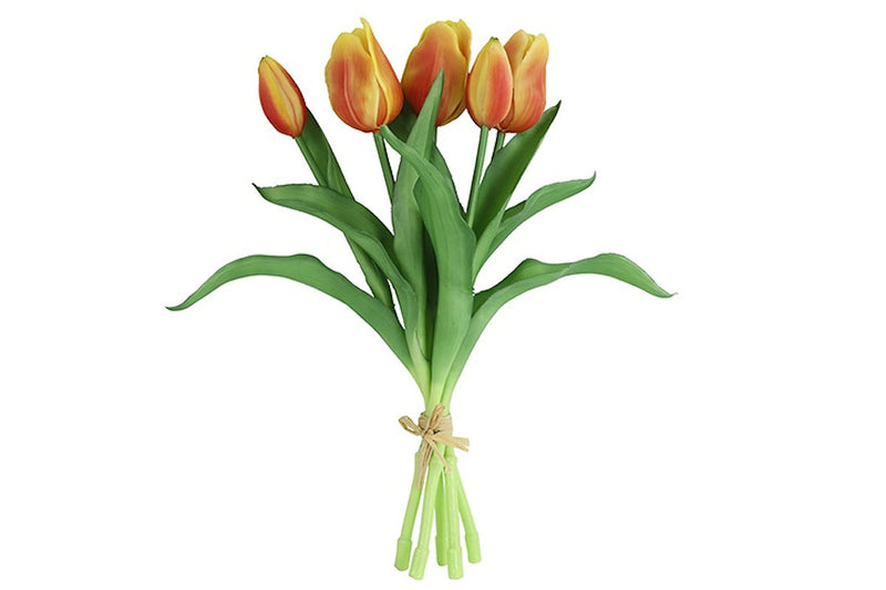 Countryfield Kunstbloem Tulipa boeket geel/fuchsia 28cm