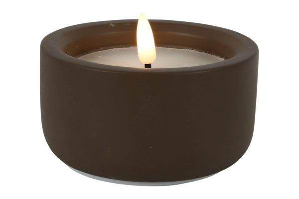 Countryfield LED kaars in pot S 10x6cm - bruin