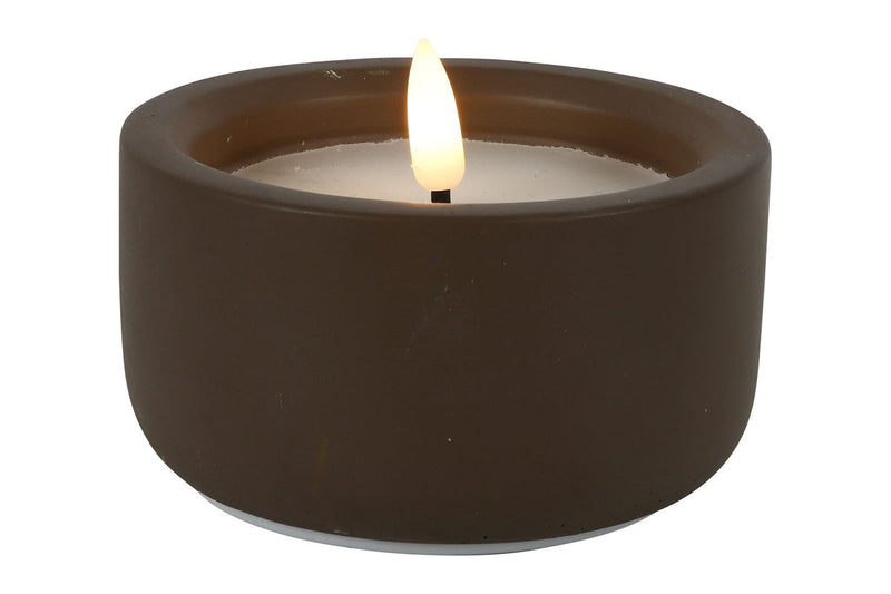 Countryfield LED kaars in pot S 10x6cm - bruin