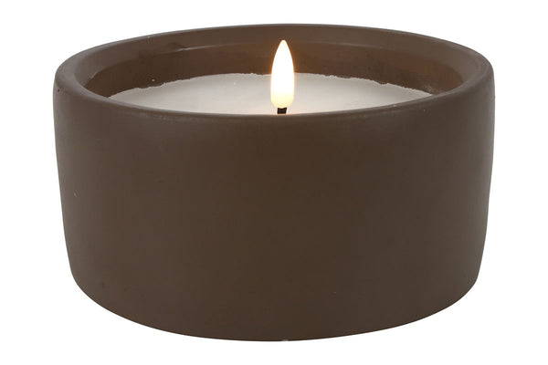 Countryfield LED kaars in pot M 15x8cm - bruin