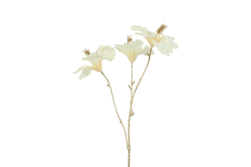 Countryfield Kunstbloem Hibiscus S crème/goud 63cm