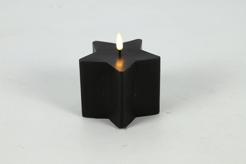 Countryfield LED Kaars ster S 10x10,5cm - zwart