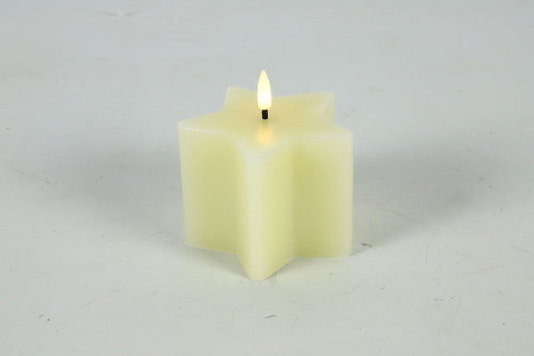 Countryfield LED Kaars ster S 10x10,5cm - creme