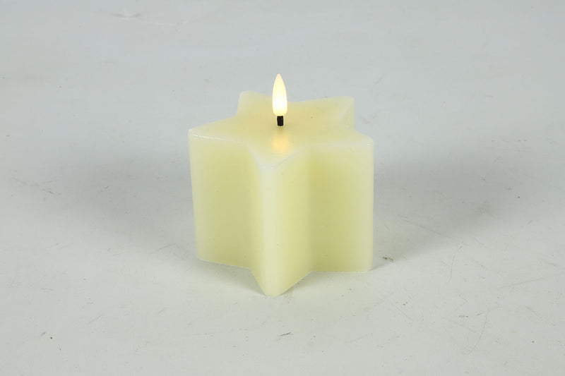 Countryfield LED Kaars ster S 10x10,5cm - creme