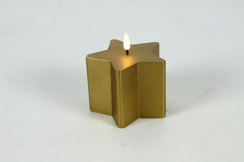 Countryfield LED Kaars ster S 10x10,5cm - goud