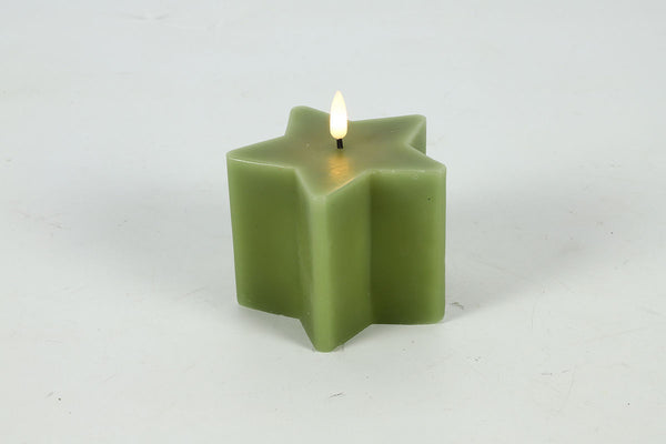 Countryfield LED Kaars ster S 10x10,5cm - l.groen