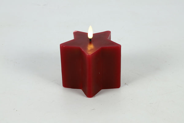Countryfield LED Kaars ster S 10x10,5cm - rood