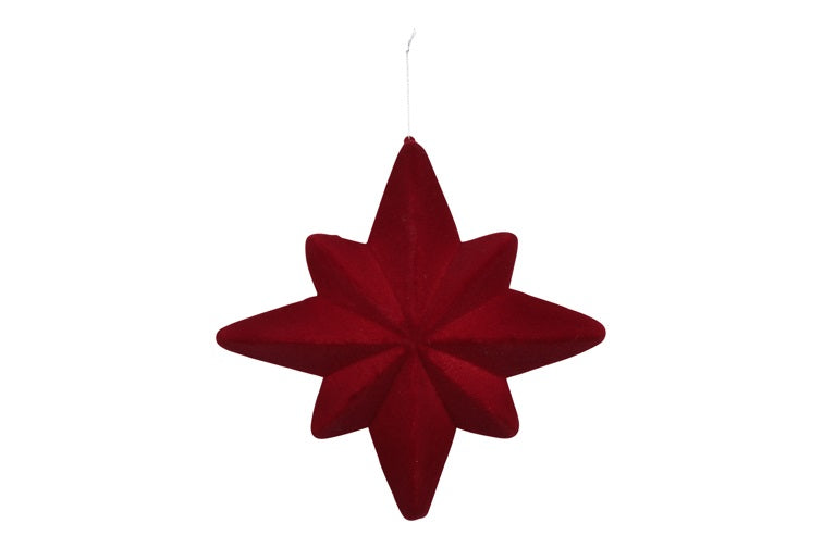 Countryfield Ster Flocked Mea S rood  5x22x22cm