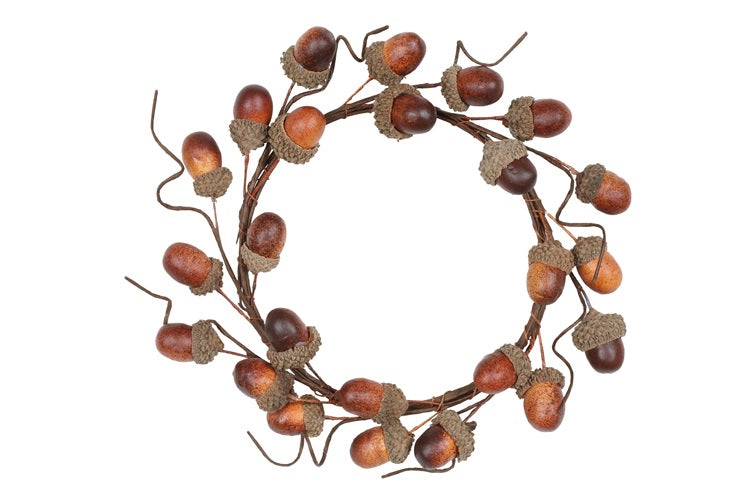 Countryfield Kunstkrans Eikels Faery S bruin  12x12x4cm