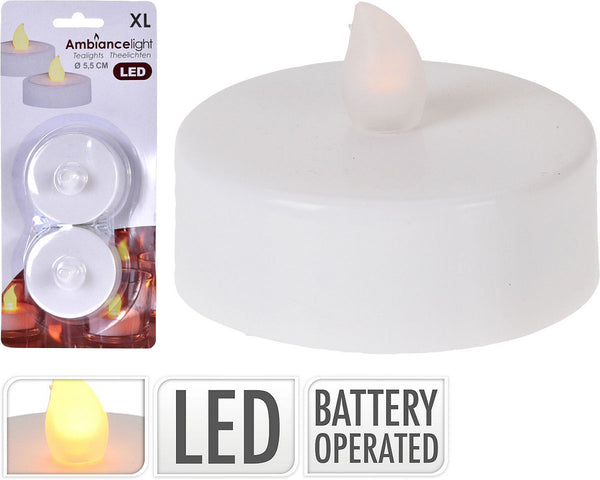 Maxi Theelicht LED 2 stuks op kaart