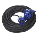 ProPlus CEE Verlengkabel 20 m met Haakse Contrastekker + Schuko Stopcontact 3x2,5 mm&sup2; Zwart/Bl