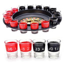 Drankspel Roulette met 16 shotglaasjes