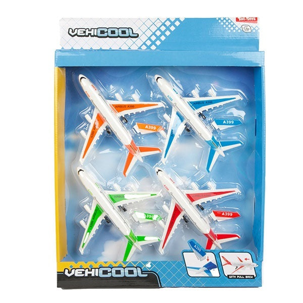 Planes &amp; Helicopters Set Vliegtuigen 4stuks Pull Back