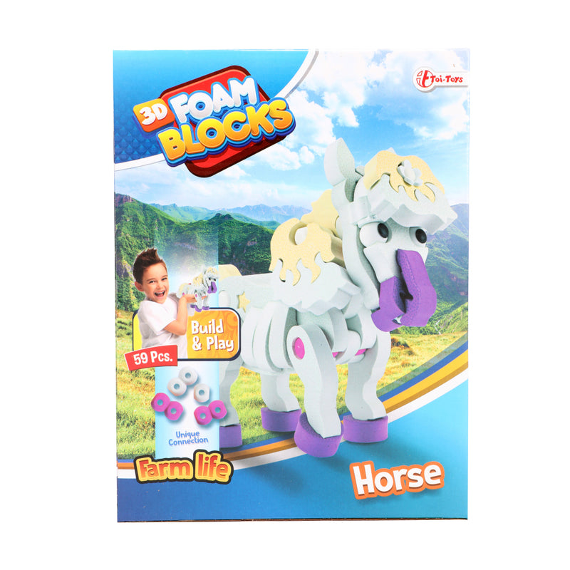 Toi-Toys 3D Puzzel Constuksructiefoam Paard Diy Set S