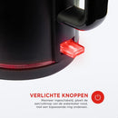 Bourgini Glazen Waterkoker 1.5L Zwart/Transparant