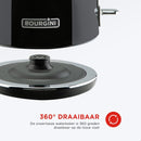 Bourgini Retro Waterkoker 1.7L 2200W Zwart/RVS
