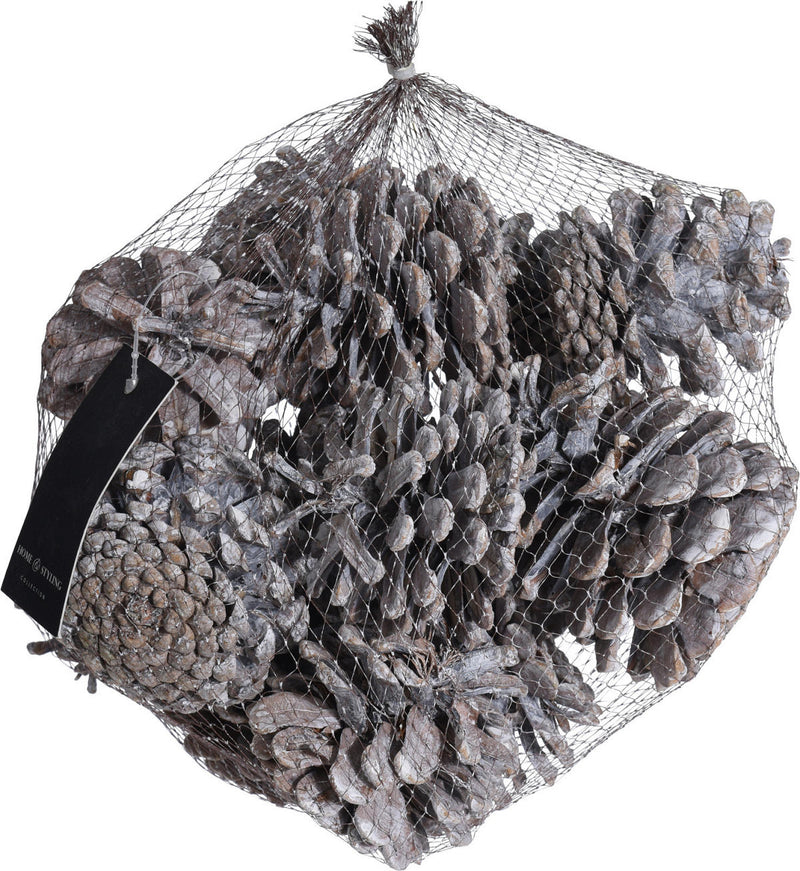 Dennenappel set 300 gram - Wit