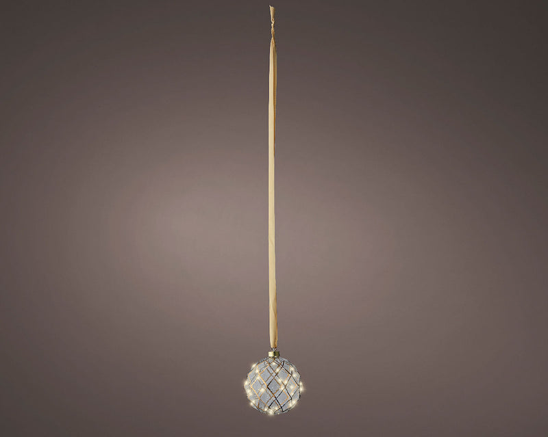 Decoris LED Bal Glas met Goud 14cm