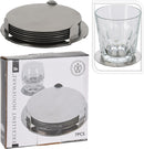 Onderzetter rvs 6 stuks in houder