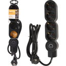 FX Tools Stekkerdoos 4-Voudig 140 cm Zwart