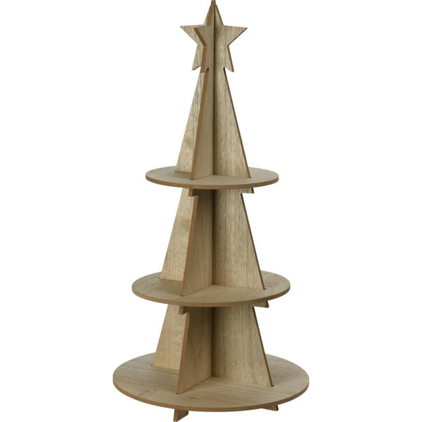 Kerst Etagere Hout - 60 cm