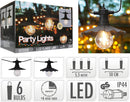 Pro Garden Party Lights Buitenverlichting 6 LED Filament Lampen Warm Wit 5,5 Meter Feestverlichting