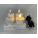 Theelicht LED 4 stuks oplaadbaar incl. oplaadstation