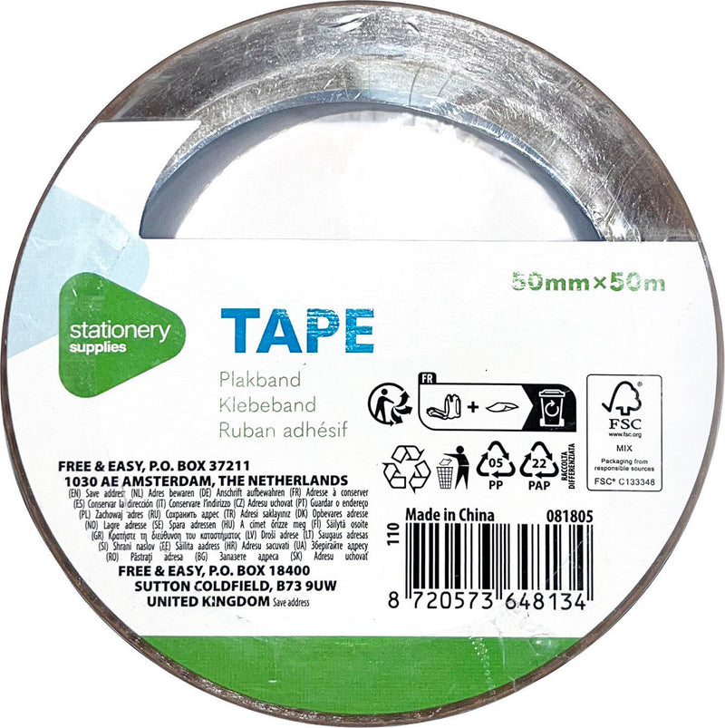 Tape 50mmx50m bruin