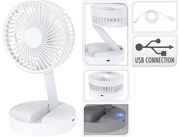 Ventilator opklapbaar incl. USB en oplaadfunctie 13cm