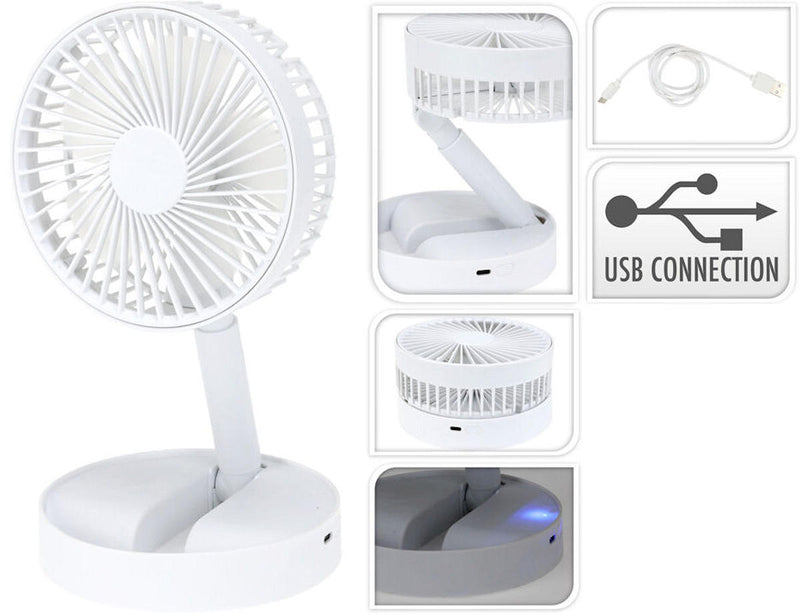 Ventilator opklapbaar incl. USB en oplaadfunctie 13cm