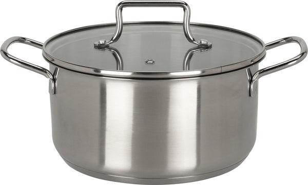 EH Kookpan RVS met glazen deksel - 20cm