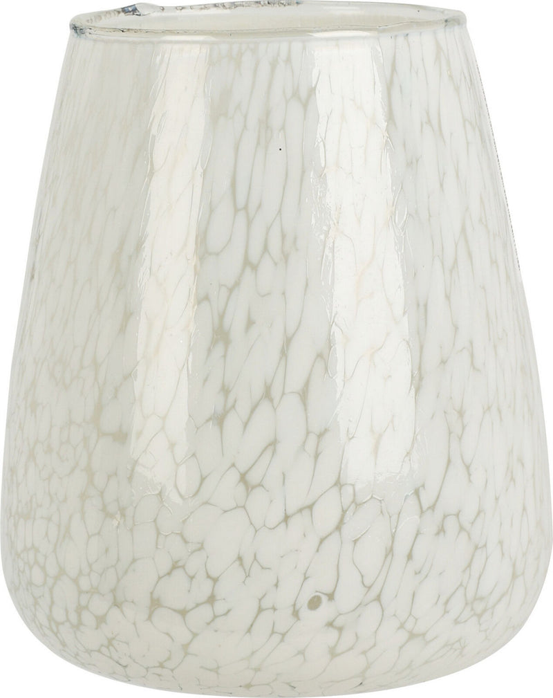 Theelichthouder glas 114cm - marble white