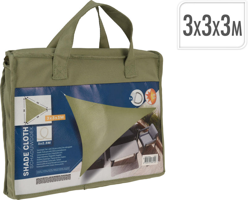 Schaduwdoek UV50+ Driehoek 3x3x3m - groen