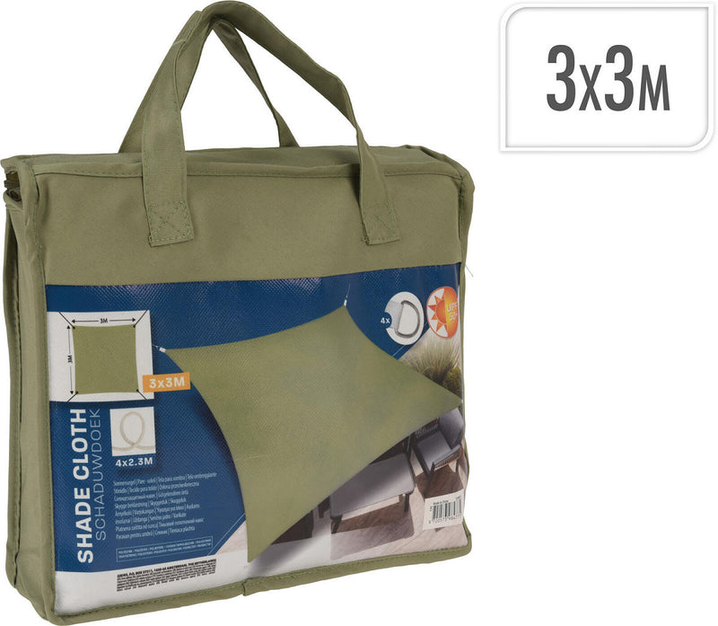 Schaduwdoek UV50+ Vierkant 3x3m - groen