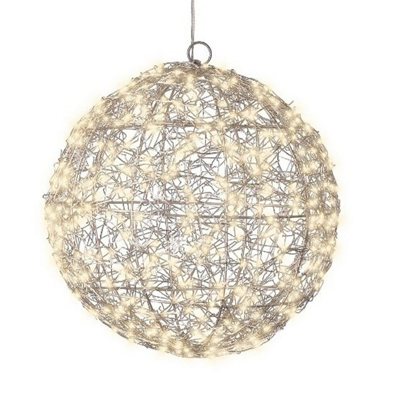 Lumineo Metalen LED Frame Bol 28 cm Zilver