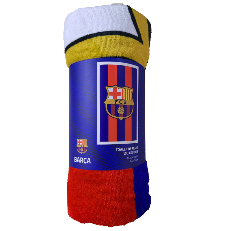 FC Barcelona Badlaken 100x180 cm Blauw/Rood