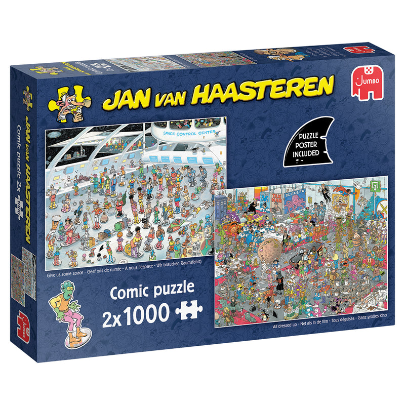 Jan van Haasteren Legpuzzel - Geef ons de ruimte & Net als in de film - 2x1000st.