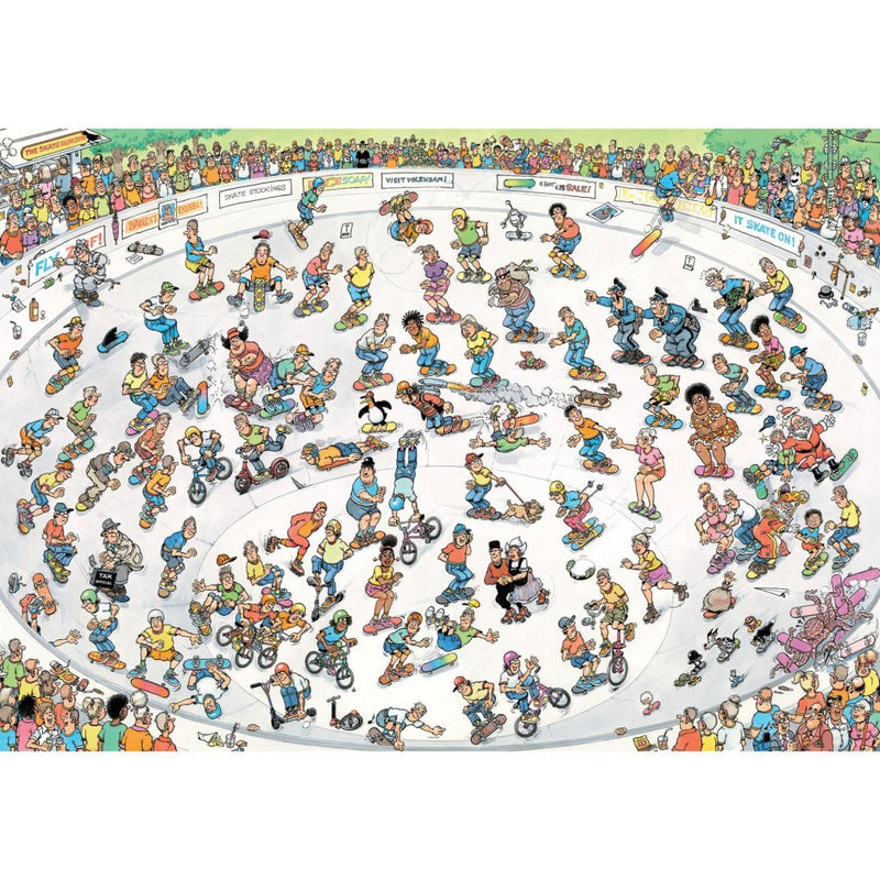 Jumbo Jan Van Haasteren Puzzel Skateboarden In De Bowl 1000 Stukjes + Poster