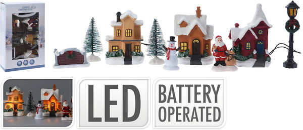 Kerstdorp met Verlichting 10-delig