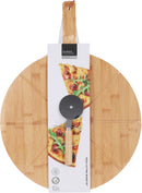Pizza snijplank bamboo set incl. pizzasnijder