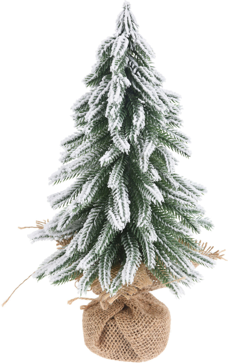 Kerstboom Jute met Sneeuw Groen 31cm