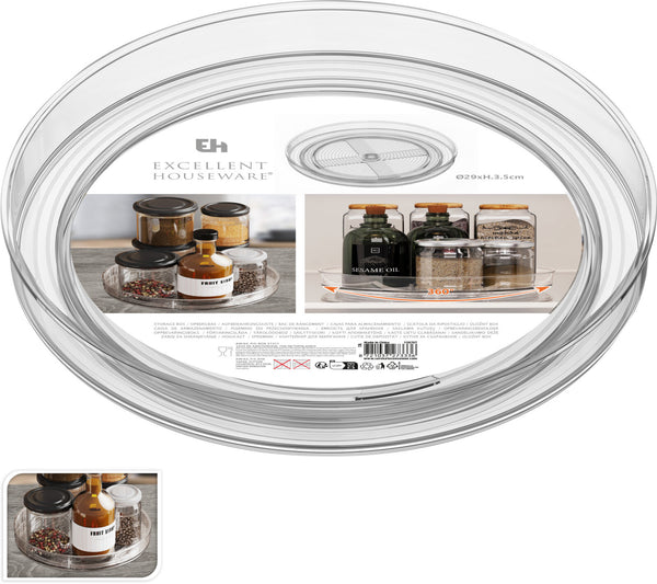 Opbergbak Koelkast Rond 29 cm Transparant