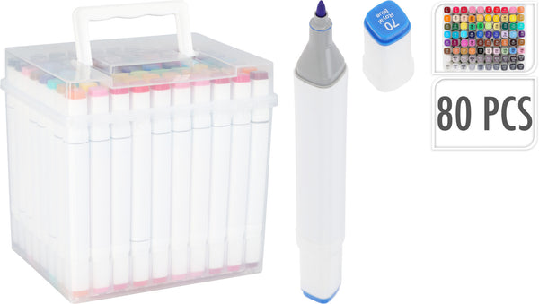 Viltstiften Markers Duo 80 stuks in koffer