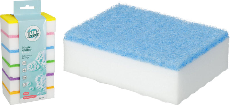 Magische spons met schuurzijde 6 stuks