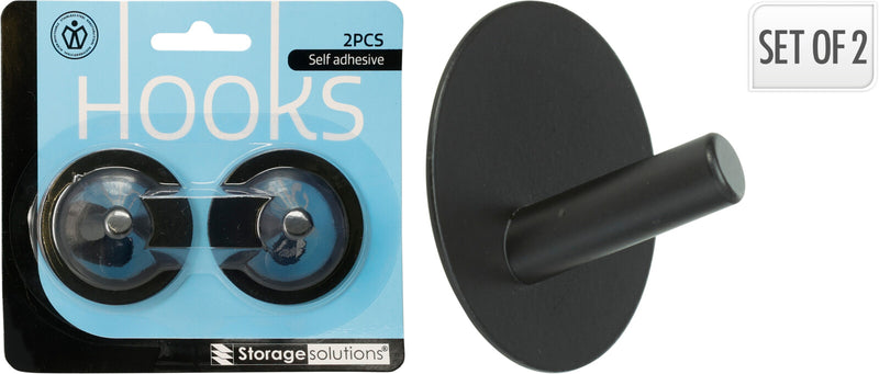 Ophanghaakjes RVS 2 stuks - mart zwart