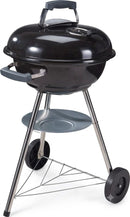 BBQ Grill Style Kogelbarbecue met Deksel en Wielen Houtskool BBQ 45cm Zwart