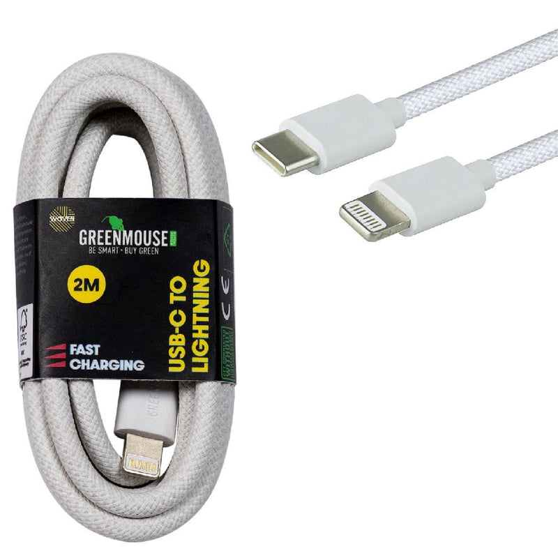 Greenmouse USB-C naar Lightning Datakabel 200 cm Wit