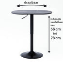 Ceruzo Bijzettafel - Theetafel - Ovaal - Hoogte Verstelbaar - Draaibaar - Zwart